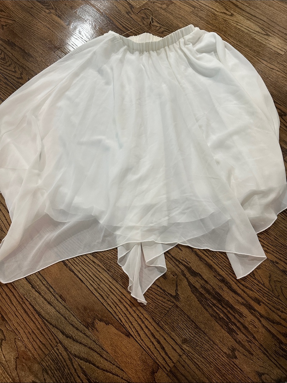 SHEIN White High-Low Layered Chiffon Skirt